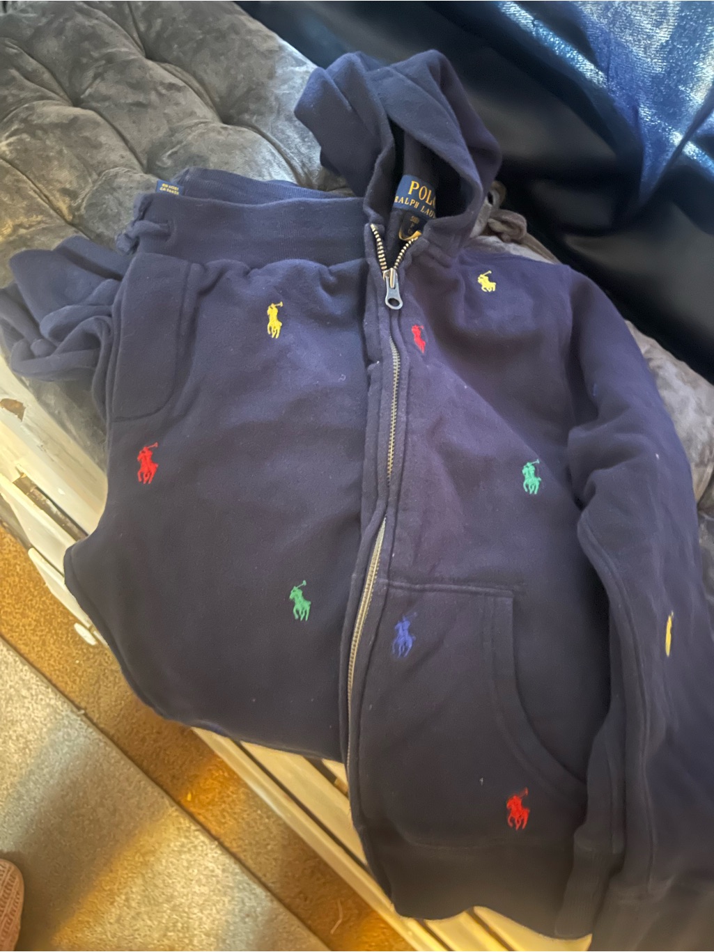 Polo By Ralph Lauren Navy Kids With Multicolored Pony Logos Set